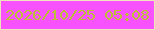 文字の大きさ：3、枠の色：f0e3bb、背景の色：f851fe、文字の色：bfbe38 無料ブログパーツのブログ時計