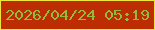 文字の大きさ：3、枠の色：f0e43c、背景の色：bc2d03、文字の色：94ba3c 無料ブログパーツのブログ時計