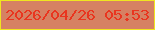 文字の大きさ：3、枠の色：f0e520、背景の色：d68163、文字の色：e9351f 無料ブログパーツのブログ時計