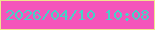 文字の大きさ：4、枠の色：f0e58e、背景の色：f455bb、文字の色：46d3c6 無料ブログパーツのブログ時計