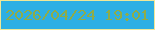 文字の大きさ：2、枠の色：f0e798、背景の色：2dafe4、文字の色：8fac48 無料ブログパーツのブログ時計
