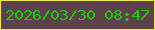 文字の大きさ：3、枠の色：f0e84b、背景の色：5e404a、文字の色：14ce05 無料ブログパーツのブログ時計