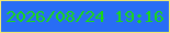 文字の大きさ：5、枠の色：f0e873、背景の色：286df5、文字の色：1ad61a 無料ブログパーツのブログ時計