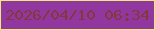 文字の大きさ：1、枠の色：f0e977、背景の色：9037a0、文字の色：85373d 無料ブログパーツのブログ時計
