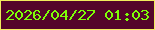 文字の大きさ：2、枠の色：f0ec5c、背景の色：54052a、文字の色：7eff07 無料ブログパーツのブログ時計