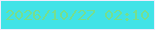 文字の大きさ：5、枠の色：f0ecfc、背景の色：41e3e7、文字の色：76df8d 無料ブログパーツのブログ時計