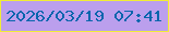 文字の大きさ：5、枠の色：f0ed37、背景の色：bb9fed、文字の色：0865ad 無料ブログパーツのブログ時計