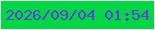 文字の大きさ：4、枠の色：f0edf0、背景の色：02d646、文字の色：5d42d3 無料ブログパーツのブログ時計