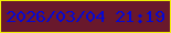 文字の大きさ：1、枠の色：f0ee07、背景の色：69182c、文字の色：0708d2 無料ブログパーツのブログ時計