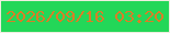 文字の大きさ：4、枠の色：f0eedf、背景の色：23d758、文字の色：d87e27 無料ブログパーツのブログ時計