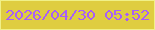 文字の大きさ：4、枠の色：f0f088、背景の色：dfcd40、文字の色：a85ff8 無料ブログパーツのブログ時計