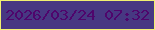 文字の大きさ：4、枠の色：f0f171、背景の色：473882、文字の色：4f056c 無料ブログパーツのブログ時計