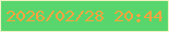 文字の大きさ：2、枠の色：f0f1c5、背景の色：58d66d、文字の色：f9a43f 無料ブログパーツのブログ時計