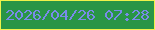 文字の大きさ：3、枠の色：f0f24a、背景の色：299546、文字の色：798be9 無料ブログパーツのブログ時計