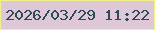 文字の大きさ：1、枠の色：f0f286、背景の色：dec7d7、文字の色：2d4b55 無料ブログパーツのブログ時計