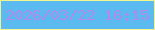 文字の大きさ：4、枠の色：f0f48c、背景の色：5bbaef、文字の色：b08bec 無料ブログパーツのブログ時計