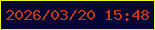 文字の大きさ：1、枠の色：f0f530、背景の色：030632、文字の色：c33917 無料ブログパーツのブログ時計