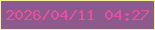 文字の大きさ：3、枠の色：f0f698、背景の色：8c5a8c、文字の色：e94e9b 無料ブログパーツのブログ時計