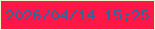 文字の大きさ：4、枠の色：f0f8ca、背景の色：ff1748、文字の色：32659e 無料ブログパーツのブログ時計