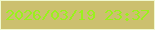 文字の大きさ：4、枠の色：f0f8d0、背景の色：ccc06f、文字の色：99f21c 無料ブログパーツのブログ時計
