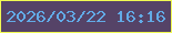 文字の大きさ：5、枠の色：f0f952、背景の色：554367、文字の色：62abe7 無料ブログパーツのブログ時計
