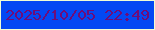 文字の大きさ：1、枠の色：f0fdd4、背景の色：0348f3、文字の色：6e0c79 無料ブログパーツのブログ時計
