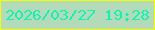 文字の大きさ：2、枠の色：f0fe06、背景の色：b3dbb9、文字の色：17f1b0 無料ブログパーツのブログ時計
