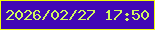 文字の大きさ：3、枠の色：f0fe09、背景の色：4208b6、文字の色：d1f95e 無料ブログパーツのブログ時計
