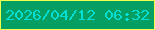 文字の大きさ：1、枠の色：f0ff4d、背景の色：059f64、文字の色：05dfd3 無料ブログパーツのブログ時計