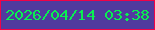 文字の大きさ：4、枠の色：f10247、背景の色：513a9e、文字の色：09f051 無料ブログパーツのブログ時計