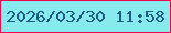 文字の大きさ：5、枠の色：f1034e、背景の色：87eaed、文字の色：1d5b80 無料ブログパーツのブログ時計
