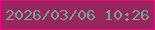 文字の大きさ：2、枠の色：f10483、背景の色：98265d、文字の色：79a297 無料ブログパーツのブログ時計
