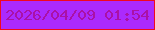 文字の大きさ：5、枠の色：f1081e、背景の色：ab2afd、文字の色：aa11a6 無料ブログパーツのブログ時計