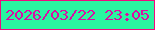 文字の大きさ：2、枠の色：f1097f、背景の色：2af5a0、文字の色：db0ca4 無料ブログパーツのブログ時計