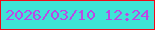 文字の大きさ：3、枠の色：f10a18、背景の色：3fe4d6、文字の色：bb48e5 無料ブログパーツのブログ時計