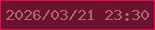 文字の大きさ：5、枠の色：f10a3d、背景の色：6b1231、文字の色：af676c 無料ブログパーツのブログ時計