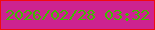 文字の大きさ：3、枠の色：f10b0f、背景の色：cd2390、文字の色：3fbb02 無料ブログパーツのブログ時計