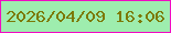 文字の大きさ：2、枠の色：f10bc3、背景の色：9eedae、文字の色：7c7906 無料ブログパーツのブログ時計
