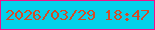 文字の大きさ：1、枠の色：f1118a、背景の色：04d1ea、文字の色：d34c25 無料ブログパーツのブログ時計