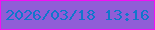 文字の大きさ：5、枠の色：f111f3、背景の色：905dd7、文字の色：1077cc 無料ブログパーツのブログ時計