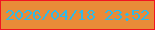 文字の大きさ：4、枠の色：f11421、背景の色：e98b38、文字の色：30b9e7 無料ブログパーツのブログ時計
