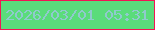 文字の大きさ：2、枠の色：f11554、背景の色：5adc7b、文字の色：8fcacd 無料ブログパーツのブログ時計