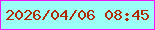 文字の大きさ：4、枠の色：f115fa、背景の色：9bfff6、文字の色：ae2b03 無料ブログパーツのブログ時計