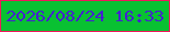 文字の大きさ：2、枠の色：f1175b、背景の色：09c132、文字の色：4421d0 無料ブログパーツのブログ時計