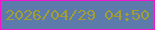 文字の大きさ：3、枠の色：f117cc、背景の色：5c7bab、文字の色：a19e36 無料ブログパーツのブログ時計