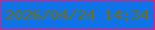 文字の大きさ：5、枠の色：f11879、背景の色：0f72e7、文字の色：746d12 無料ブログパーツのブログ時計