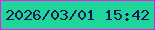 文字の大きさ：3、枠の色：f118ea、背景の色：1ed59a、文字の色：131750 無料ブログパーツのブログ時計