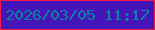 文字の大きさ：5、枠の色：f1194a、背景の色：4515b9、文字の色：0a839d 無料ブログパーツのブログ時計