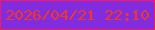 文字の大きさ：4、枠の色：f11a63、背景の色：822ce0、文字の色：f13727 無料ブログパーツのブログ時計