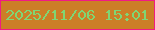 文字の大きさ：5、枠の色：f11a84、背景の色：cc7e27、文字の色：7fd674 無料ブログパーツのブログ時計